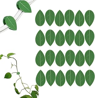 LUOTIVON 24 Pcs Plant Climbing Wall Fixture Clips, Plant Fixer Invisible Wall Vines Fixing Clips with 24 Pcs Acrylic Adhesive Sticker, Self-Adhesive Hook Plant Vine Support Holder