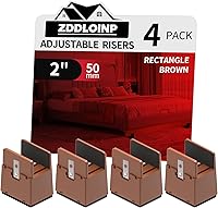 Vista 1 de Elevador de cama con abrazadera de tornillo ajustable, se ajusta al grosor del marco de muebles de 0 a 1.5 pulgadas, altura de elevación de 2