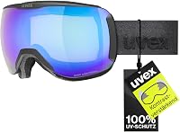 uvex Downhill 2100 CV Unisex Síszemüveg - Fekete Matt/Kék-Zöld, Polikarbonát Lencsével, Párásodásgátló, Snowboardozáshoz is 1
