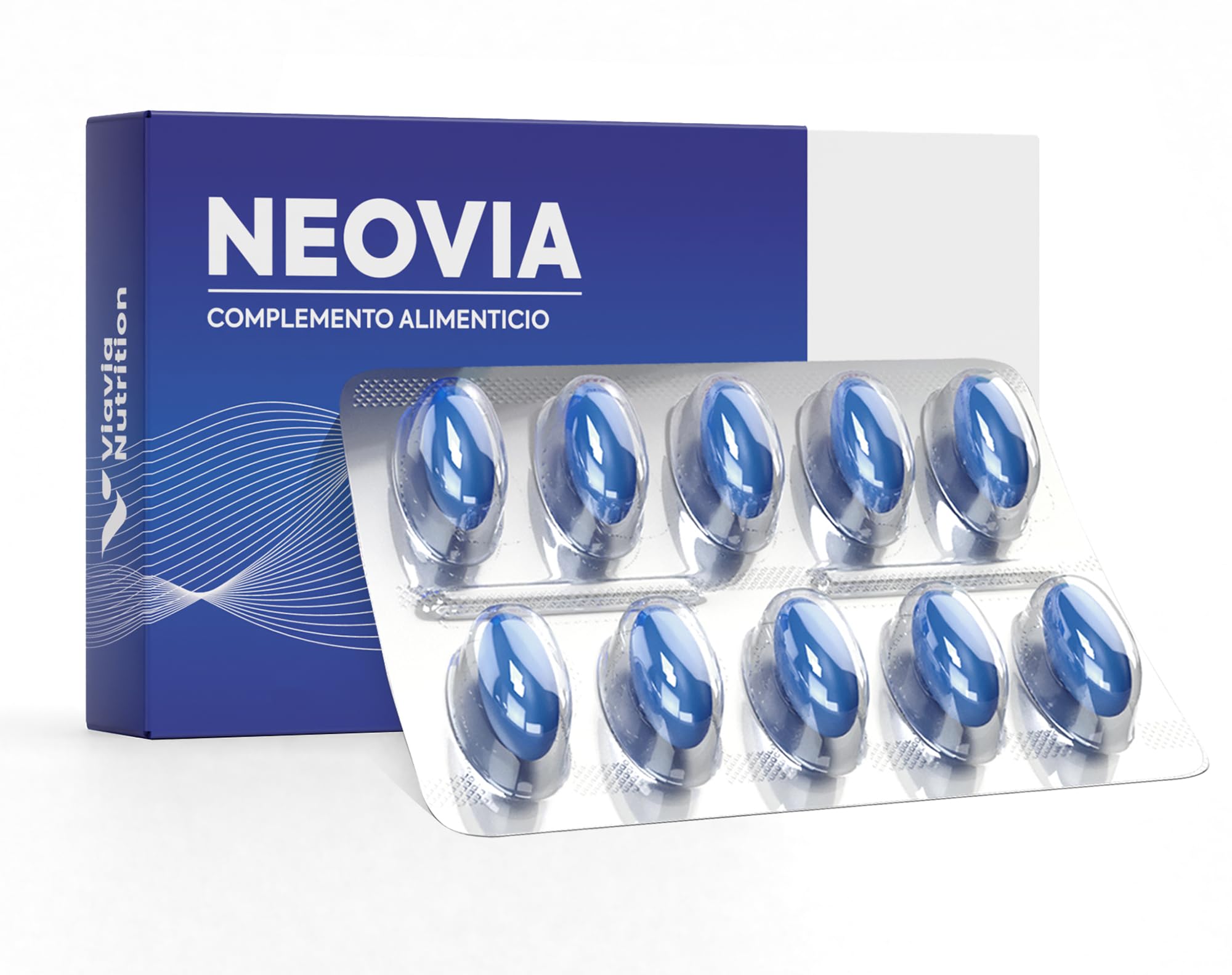 NEOVIA – 10 cápsulas azules para el hombre activo – Efecto inmediato – Extra fuerte y altamente dosificado – Fórmula natural con ginseng, arginina, citrulina y vitamina C