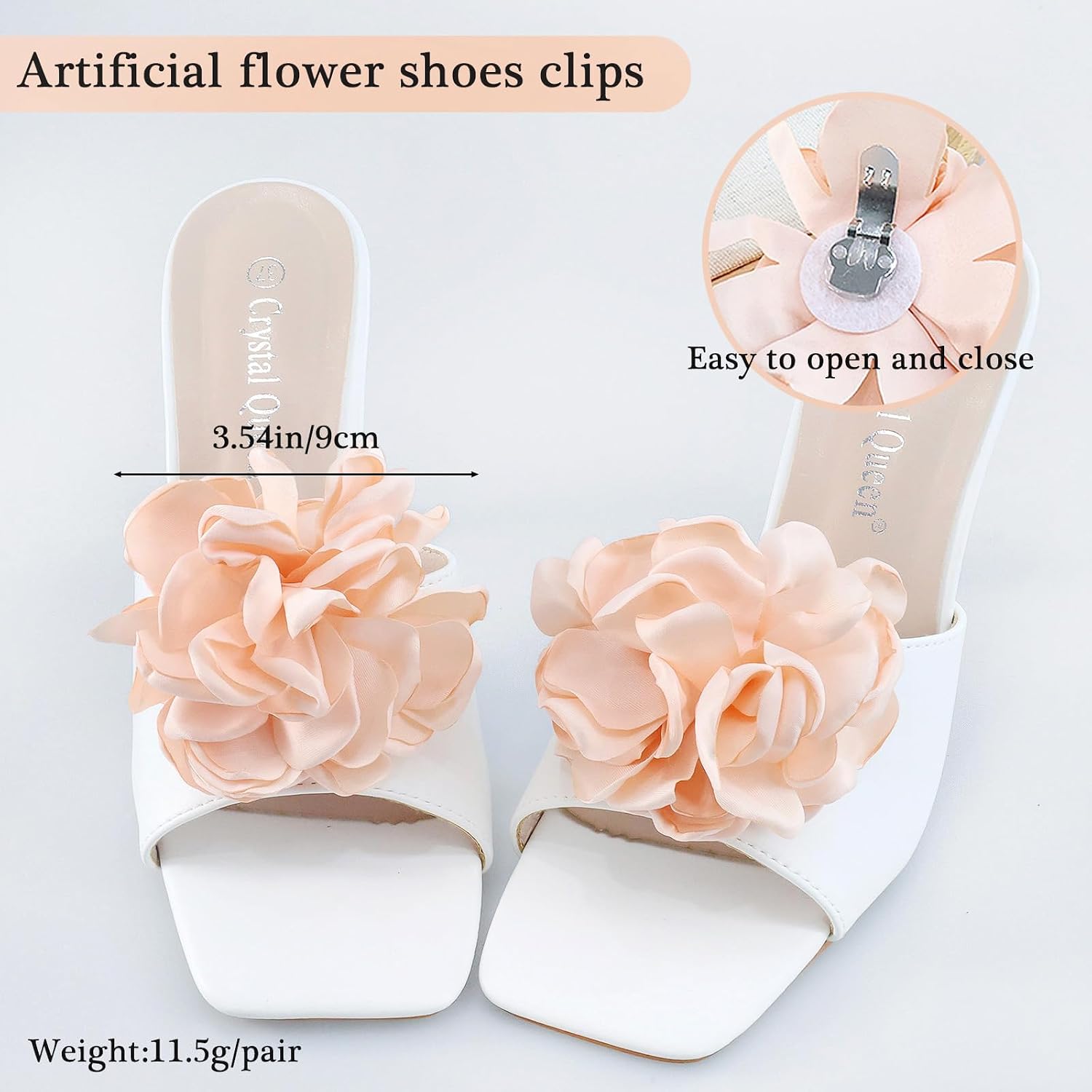 Bethynas Fabric Rose Flower Shoes Clips Lady Elegant High Heel Sandals Removable Floral Shoes Buckle Clips Charm Diy Shoes Decoration for Women image 4