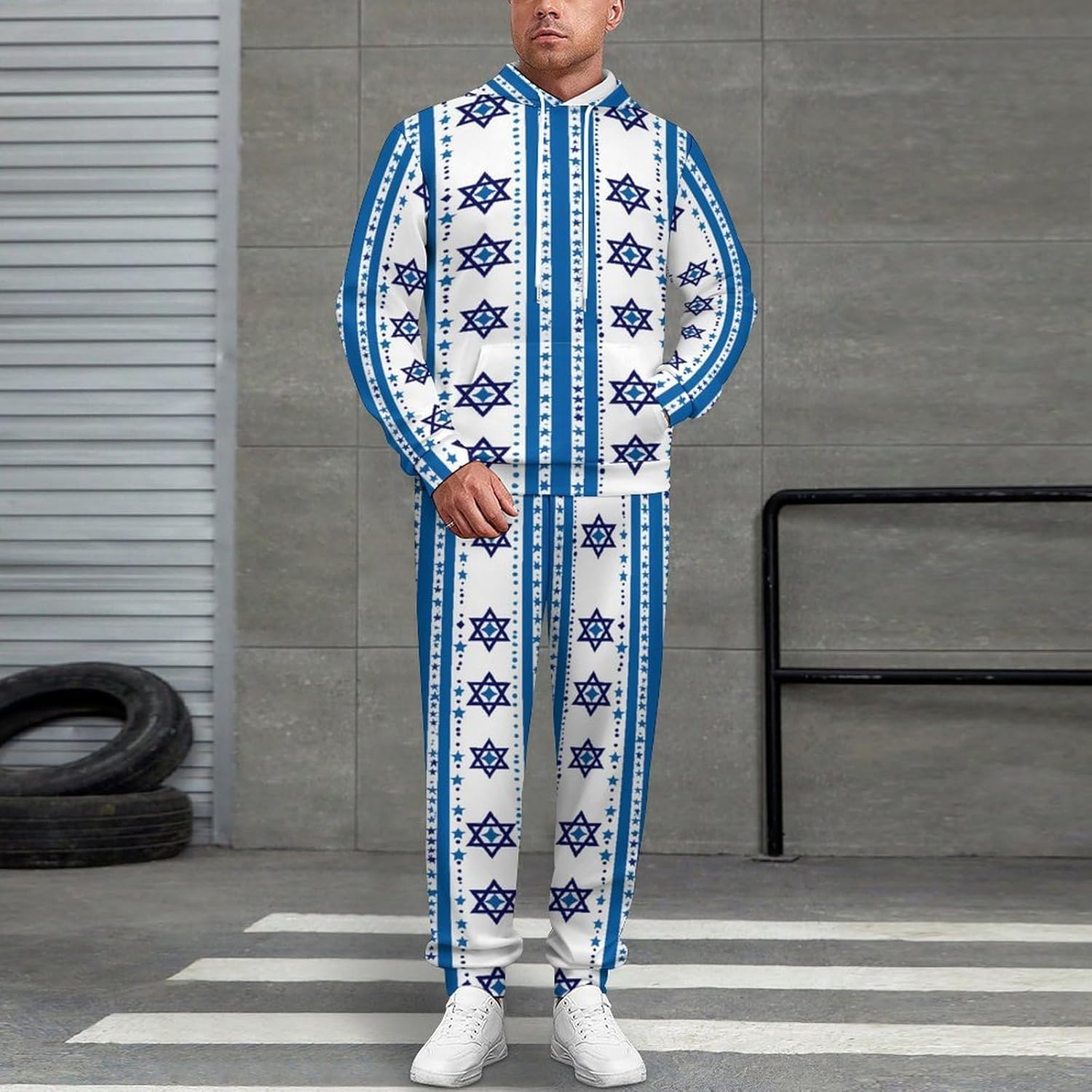 Israel Flag Shaped Sweatsuits for Women Men Hoodies Pullover Tracksuit Set Lounge Sets Outfits