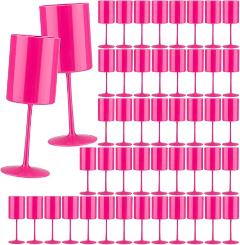 Miniatura 10 de Paquete de 24 copas de vino de plástico de 10 onzas, grandes y reutilizables, copas de champán vintage con tallo, vasos acrílicos inastillables para
