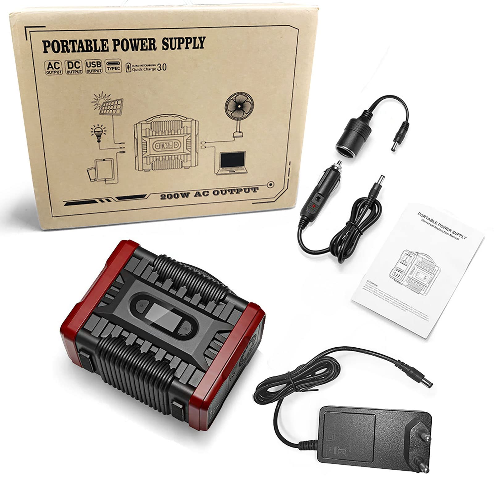 Avviatori di Emergenza per Auto con Batteria da 60000 mAh, generatore Solare da 222 Wh, Alimentatore per Emergenza, Campeggio e Viaggi.