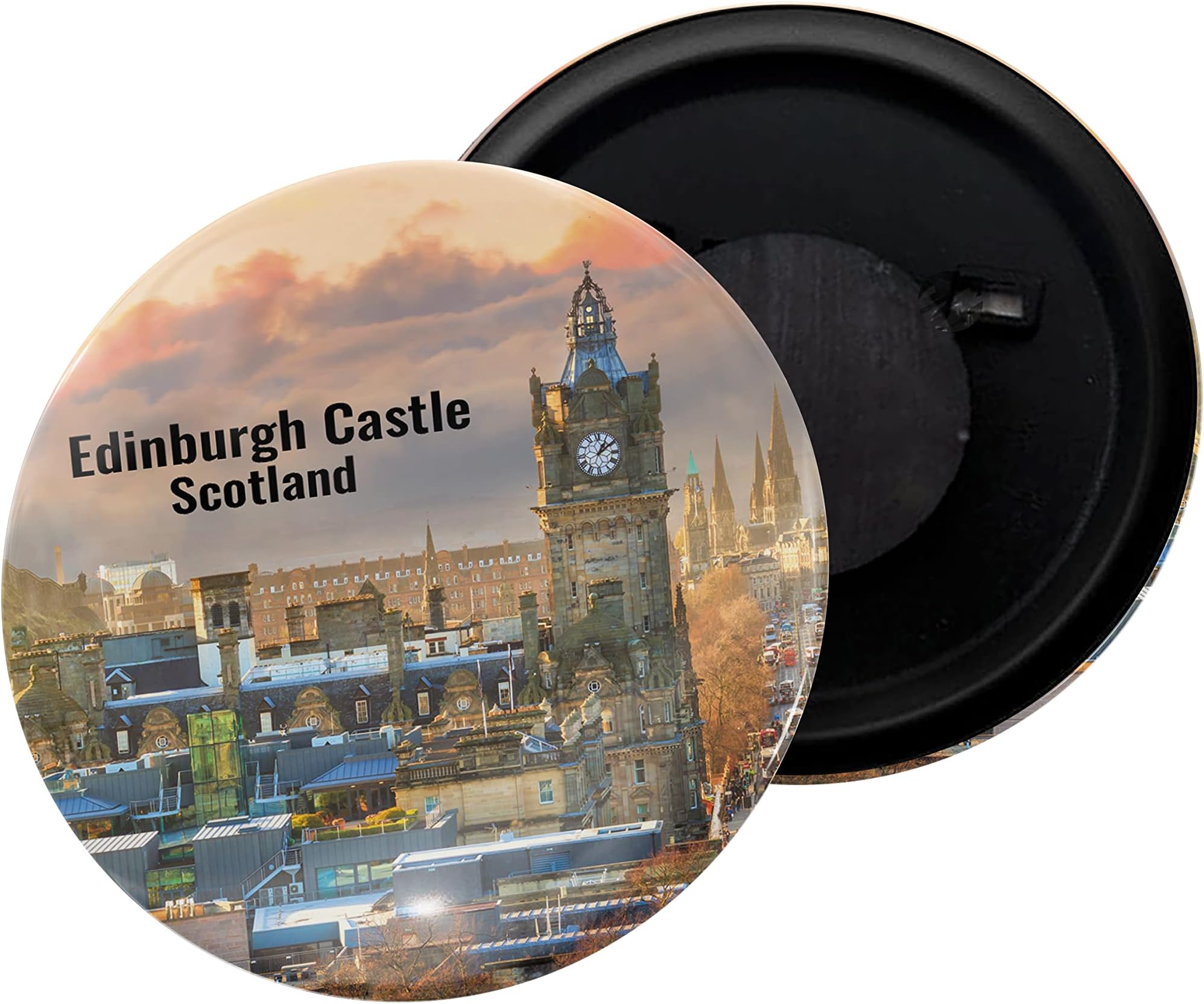 dhcrafts Fridge Magnet Scotland Edinburgh Castle Glossy Finish Design Pack of 1 (58mm)