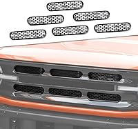 Vista 8 de JeCar Insertos de rejilla delantera, marco de rejilla de malla, accesorios exteriores compatibles con Ford Bronco 2021-2023, negro mate