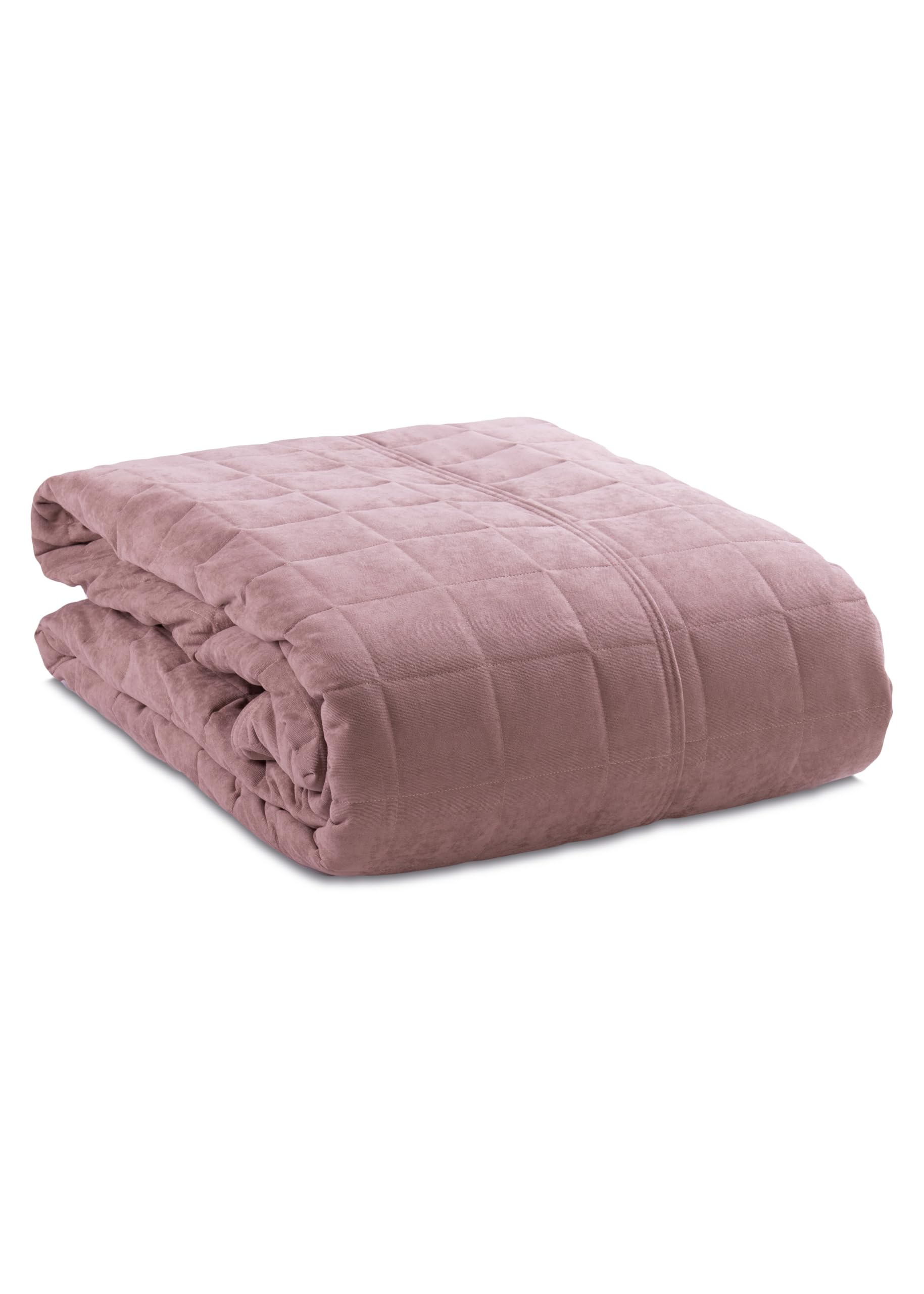 Dondi Home | Fresco Copriletto Matrimoniale Trapuntato Maximilian, 270x270 cm, In Tessuto Velour, Imbottitura 90 g/mq, Colore Rosa Fard, Collezione Forever - Made In Italy