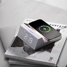 3-in-1 Magsafe Wireless Charging Alarm Clock, White