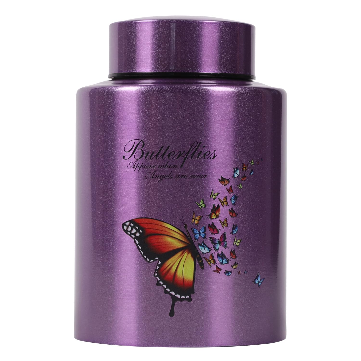 Dioeta Medium Urns for Human Ashes Up to 60 Cubic Inches Medium Sized Urns for Ashes Adult Male Female Keepsake Cremation Urns for Ashes Stainless Steel (Butterflies