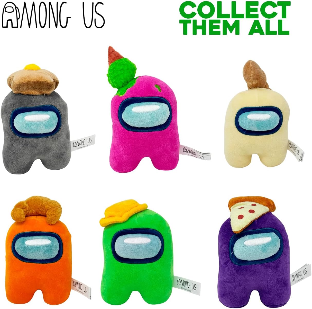 Just Toys Among US 6″ Plush – Pink w/Ice Cream | Officially Licensed Crewmate Toy | Soft & Collectible Gaming Plushie