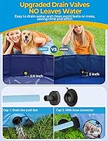 Vista 5 de VISTOP Piscina grande plegable para perros, piscina portátil de plástico duro para perros, gatos y niños, piscina infantil plegable para baño