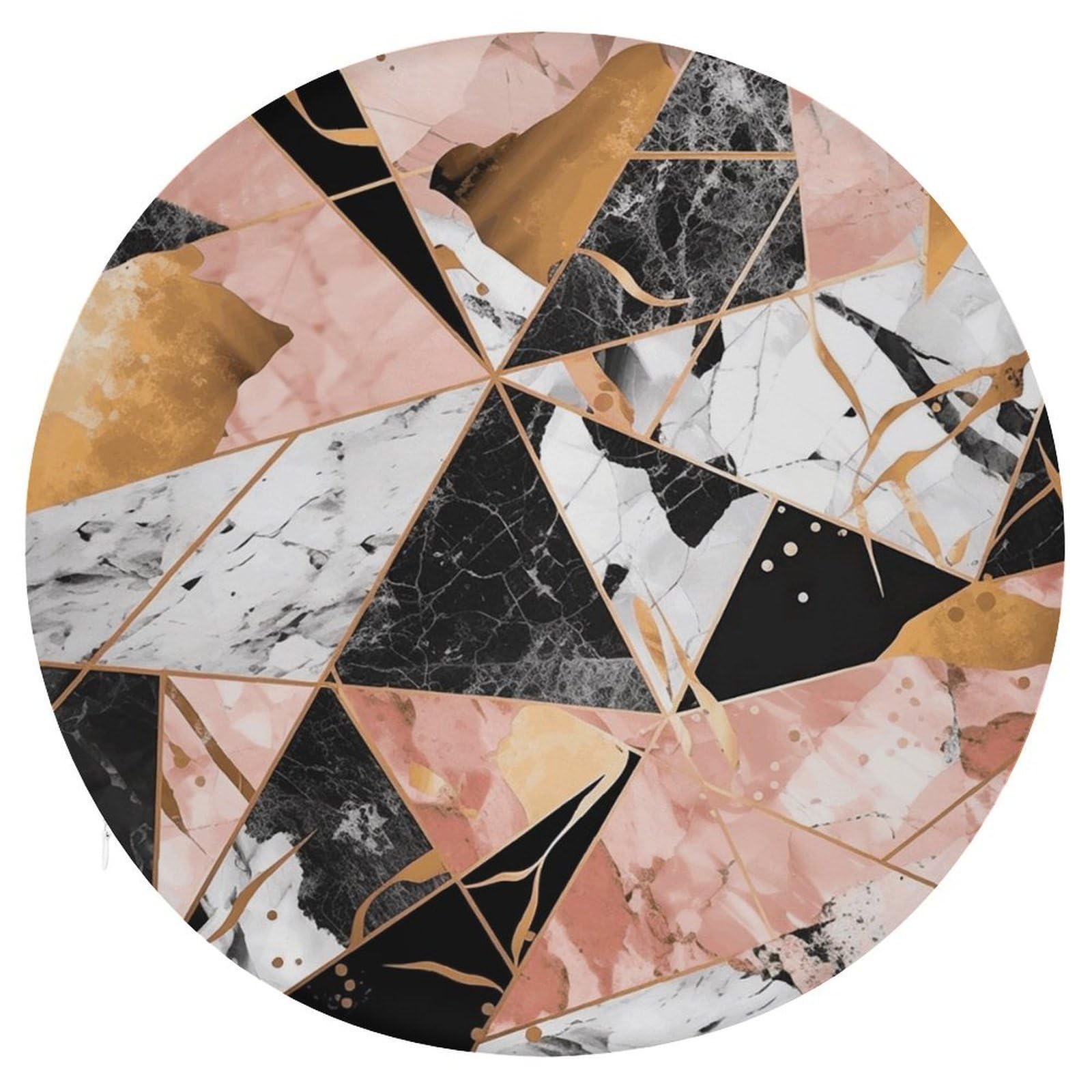 Wsoihfec Style Marble Pattern Seat Cushion Round Chair Pad
