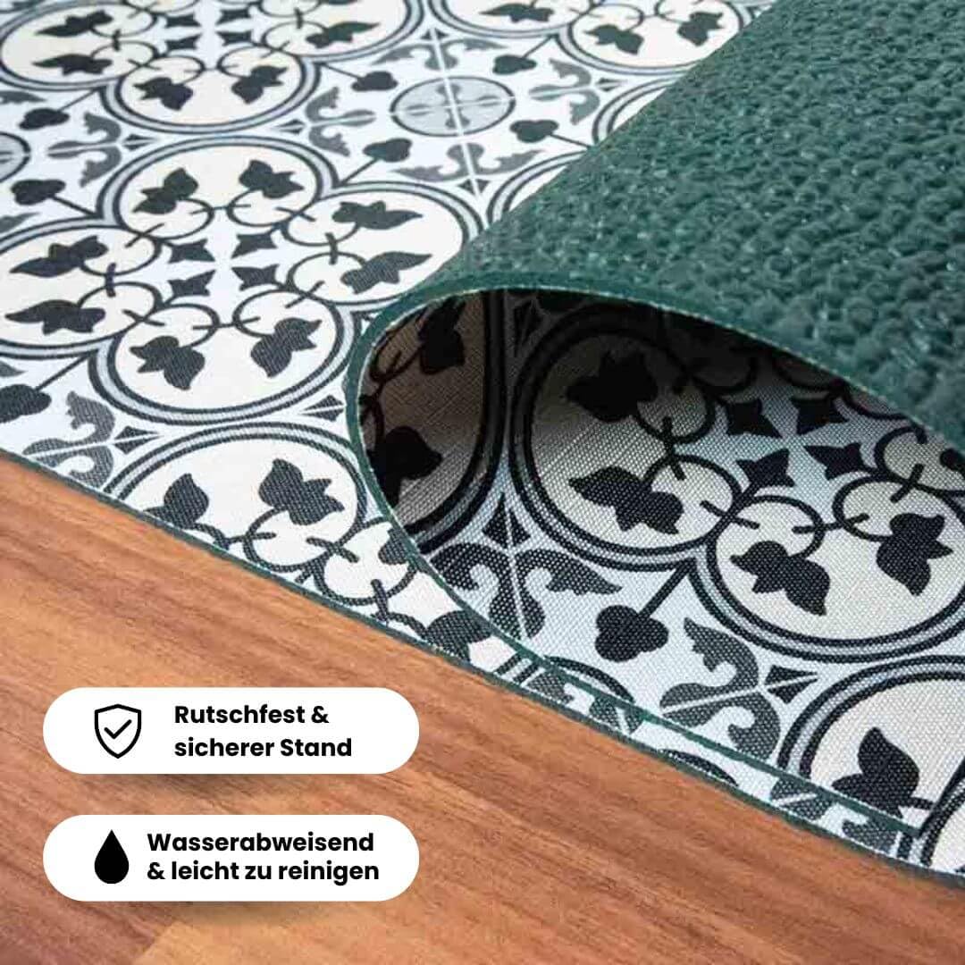 Profolio Küchenläufer rutschfest & waschbar - Moderner Küchenteppich in Anthrazit - Teppich für Küche, Flur & Wohnzimmer - Weiche & langlebige Antirutschunterlage - Made in Germany - 220 x 52 cm