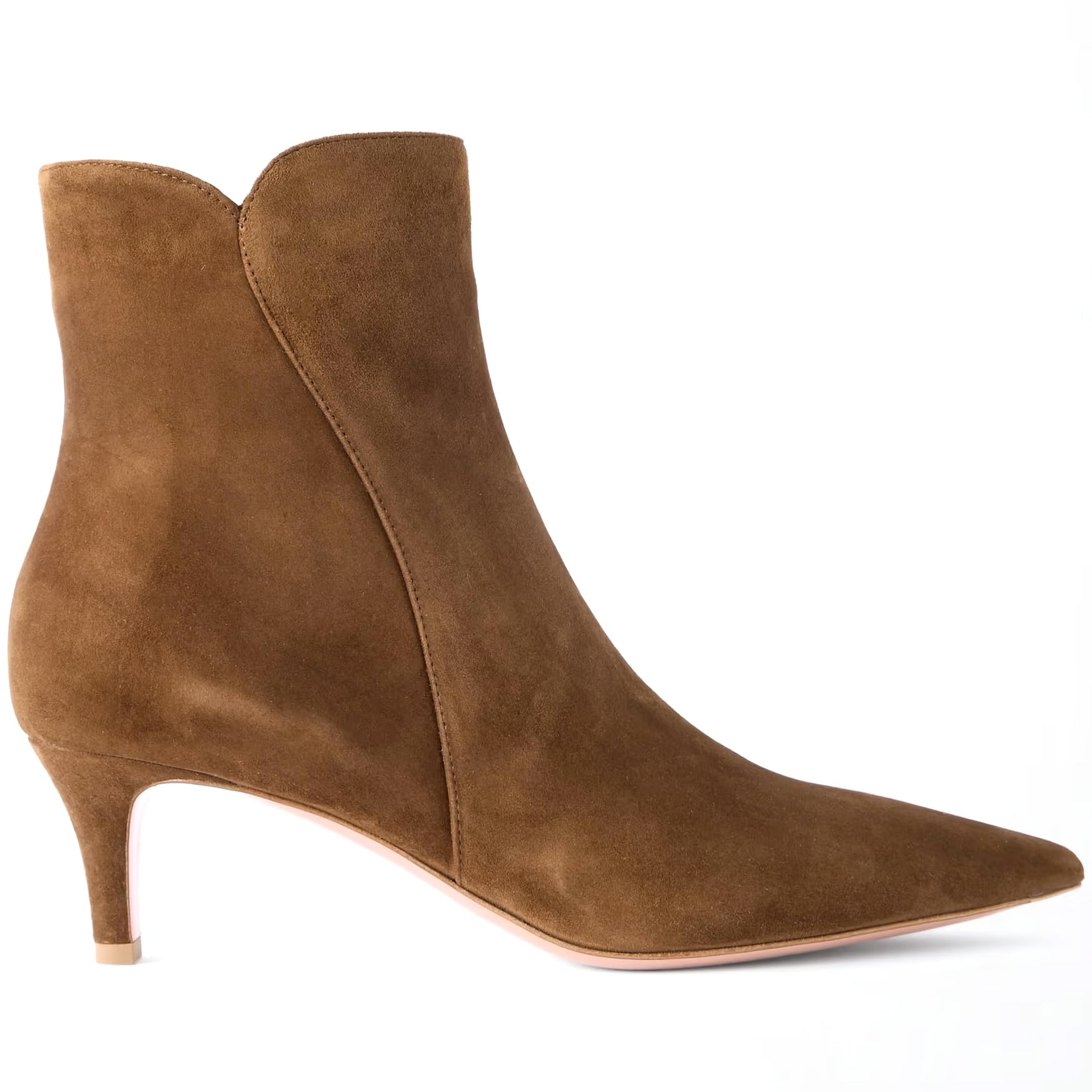 Suede Ankle Boots for Women Pointed Closed Toe Heeled Short Boots Kitten Heel Booties Shoes