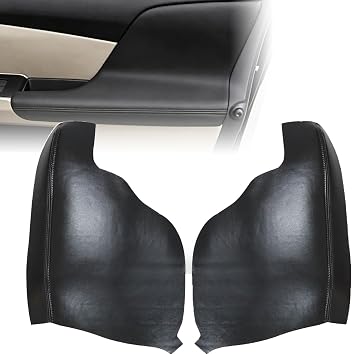 NLQR 2pcs Door Panel Armrest Cover Replacement Leather Dark Gray Compatible with Honda Odyssey 2011 2012 2013 2014 2015 2016 2017