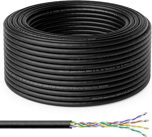 deleyCON 100m Cavo Installazione CAT6 Outdoor Rete 1000 M…