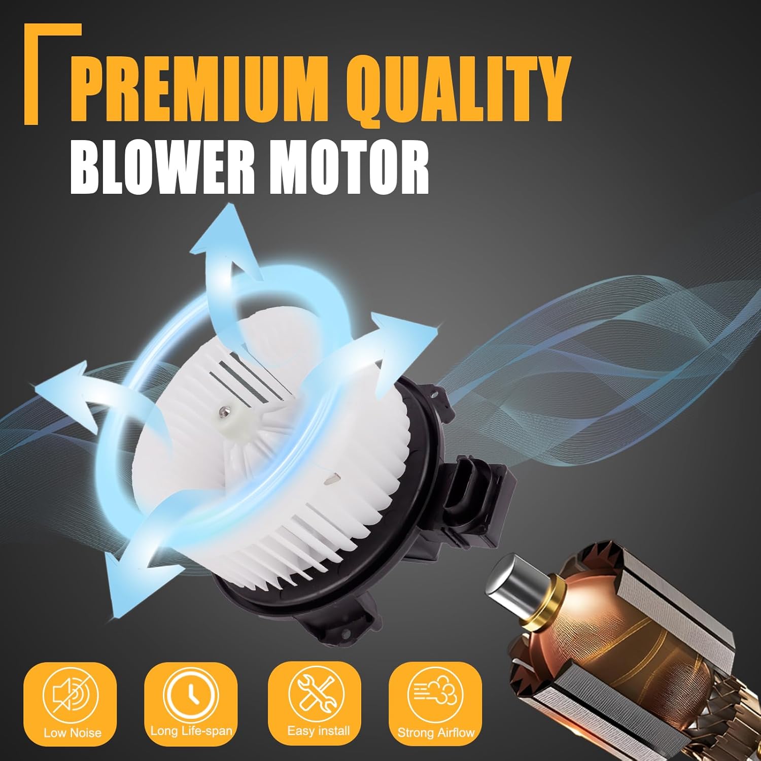 GSPSCN 700230 AC Blower Motor with Fan for 2006-2018 Toyota Corolla Matrix RAV4丨2009-2010 Pontiac Vibe丨2008-2016 Scion tc xb - HVAC Heater Blower Motor Replaces# BM00002C,8710302200, 8710342090