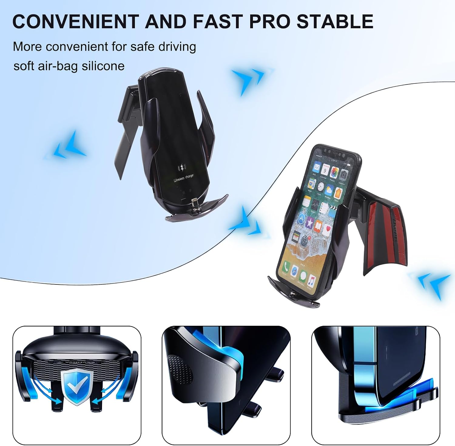 Car Phone Mount Fit for Mazda MX-5 ND Fiat Abarth 124 2016-2025+,Phone Mount for Car Vent,Dashboard Hands Free Car Phone Holder Mount,Retractable Straight Phone Stand (Wireless Charging Style)
