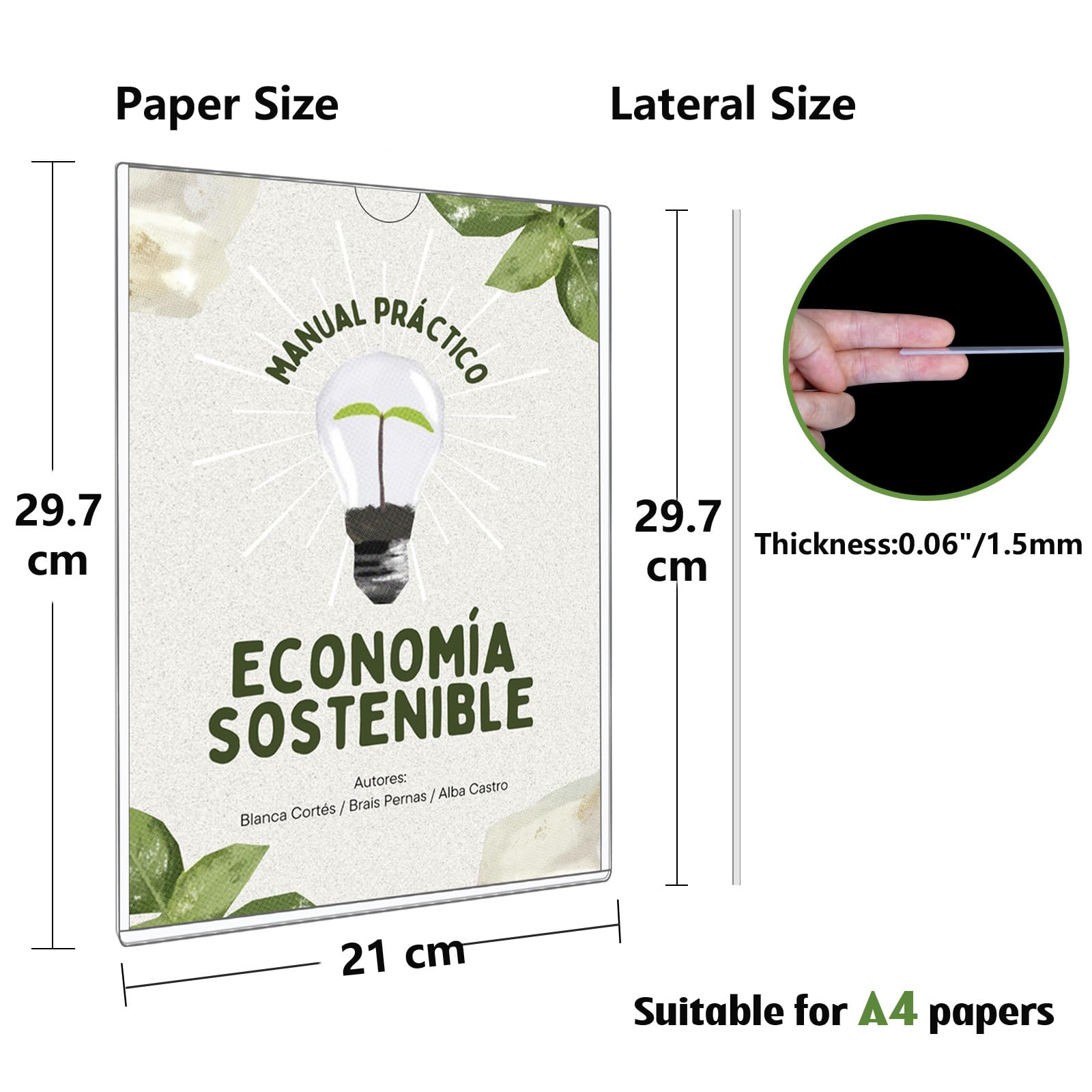 Confezione da 20 supporti murali magnetici A4 - Protezioni rigide con bande adesive e magnetiche - Supporto murale in plastica per ufficio, negozio, casa, finestra