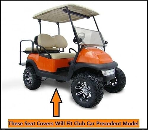 Vista 95 de Huskey - 2 fundas de asiento delantero para carrito de golf EZGO Medalist/TXT 94-13, costuras de diamante negro y azul de dos tonos con ribete azul