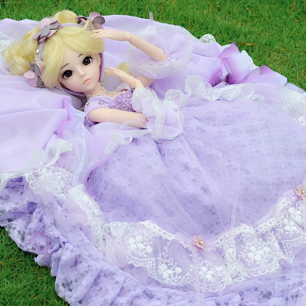 UCanaan BJD Doll, 1/3 SD Dolls 24 Inch 18 Ball Jointed Doll DIY Toys with Clothes Outfit Shoes Wig Hair Makeup, Best Gift (Lucia)
