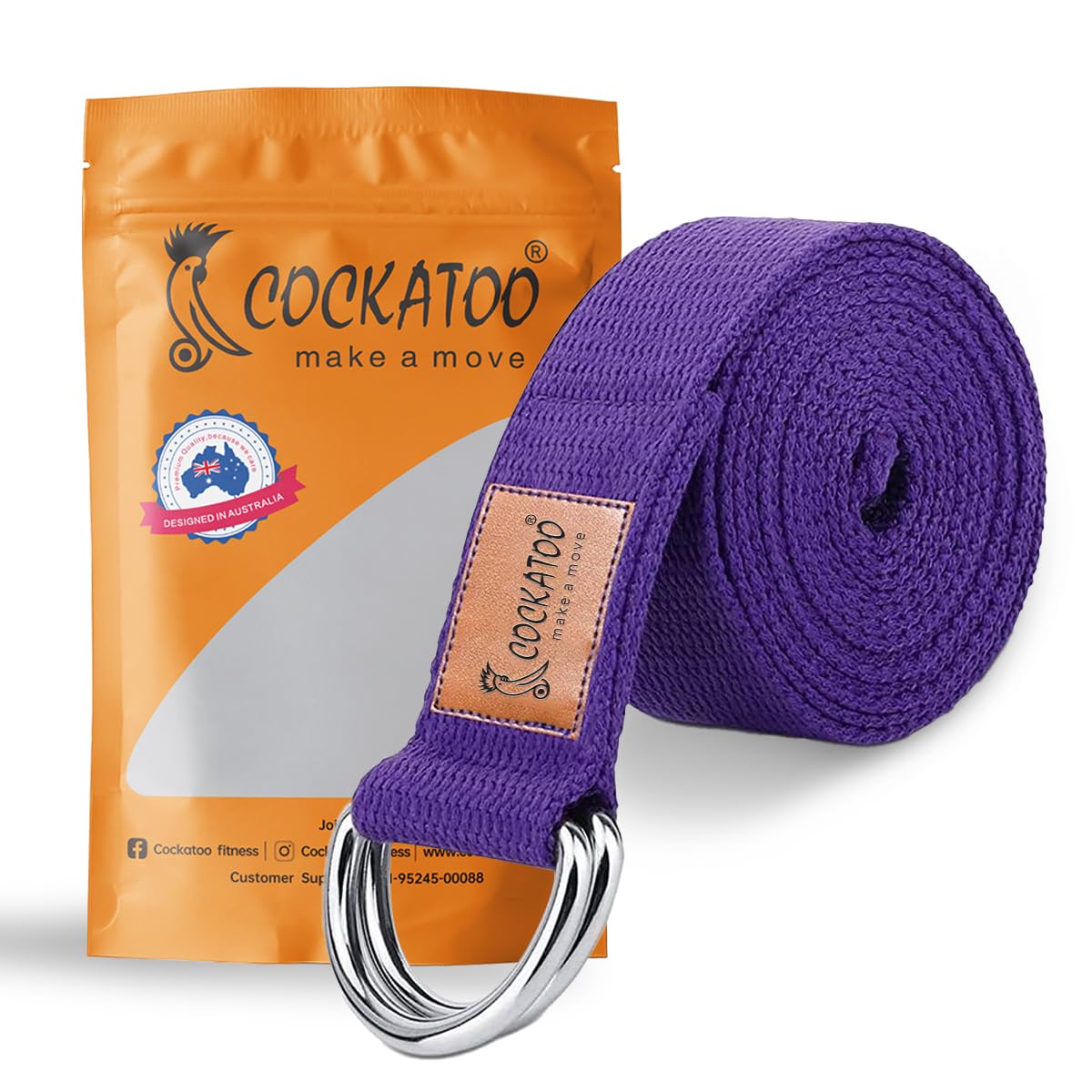 Cockatoo D-Ring Yoga Strap Belt,Yoga Strap For Stretching, Yoga Belt For Women, Perfect for Yoga, Pilates, and Stretching, Material: Cotton, Length: 182 CM, Thickness: 2.5 CM (B0CC9ZQ5K3) Amazon Price History, Amazon Price Tracker