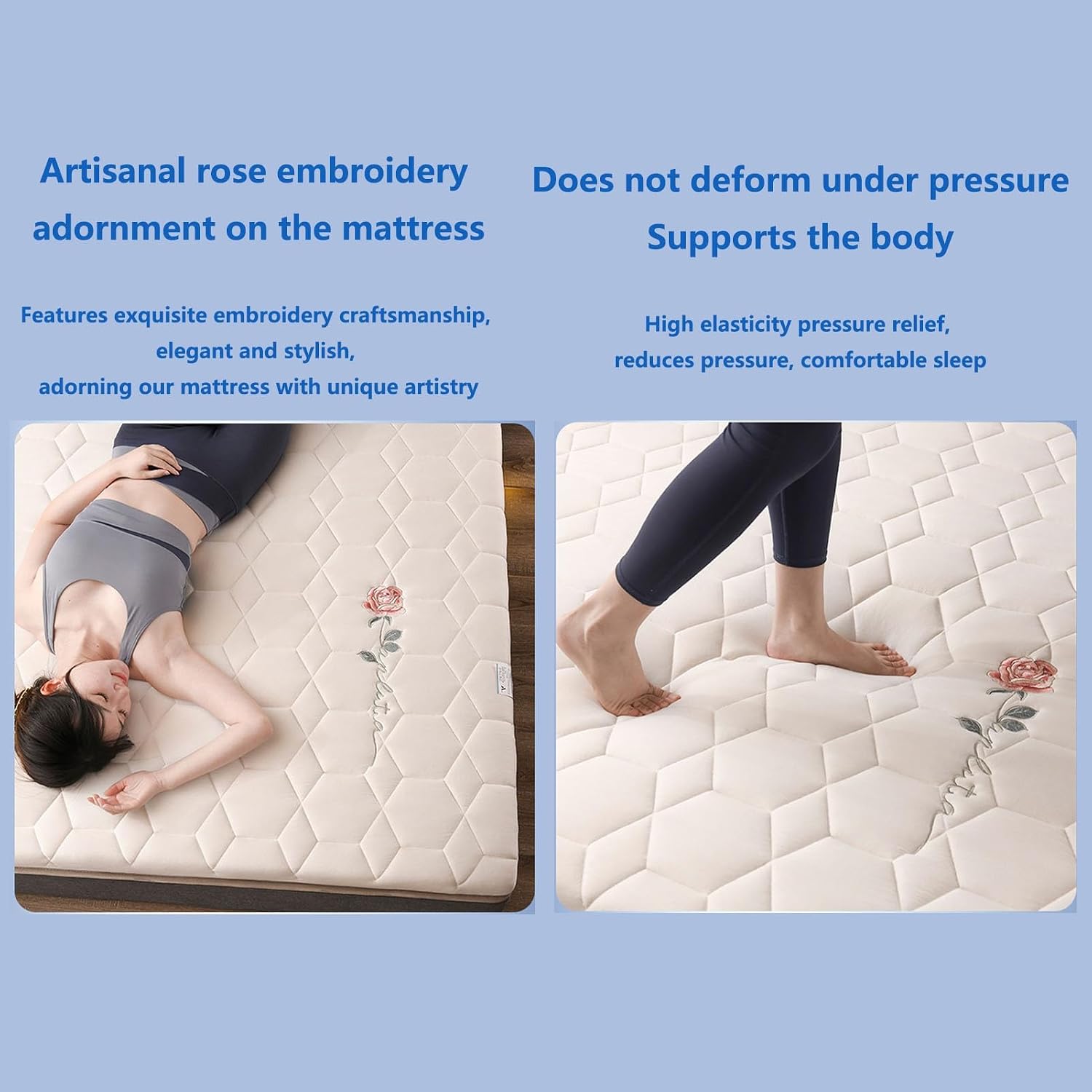 Japanese Futon Mattress Thicken 5 Cm Tatami Sleeping Mat 4 Seasons Breathable Mat Soft Not-Slip Camping Mattress Foldable Roll Up Floor Bed Pad Boys Girls Adult Student Dormitory Mats