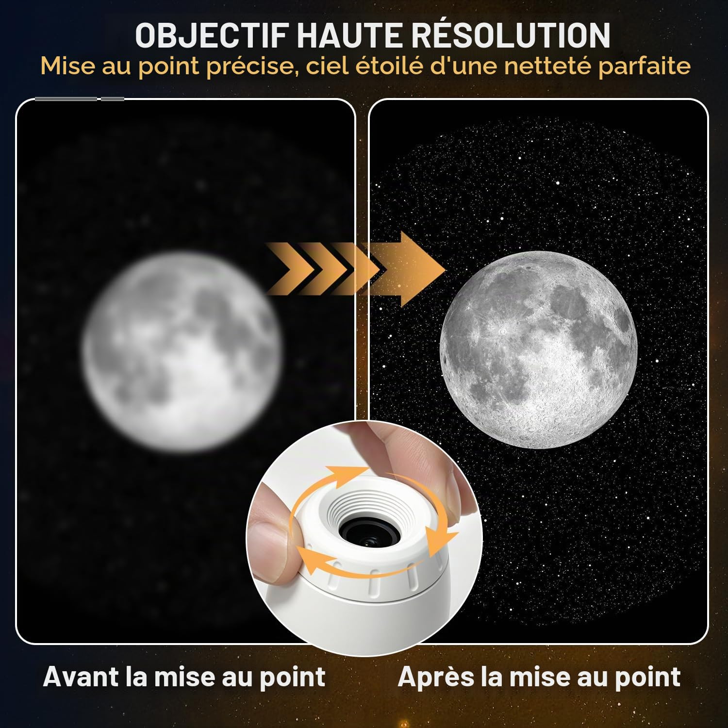 Projecteur de ciel étoilé, 2 in 1 Projecteur Galaxie (12 HD Slides)