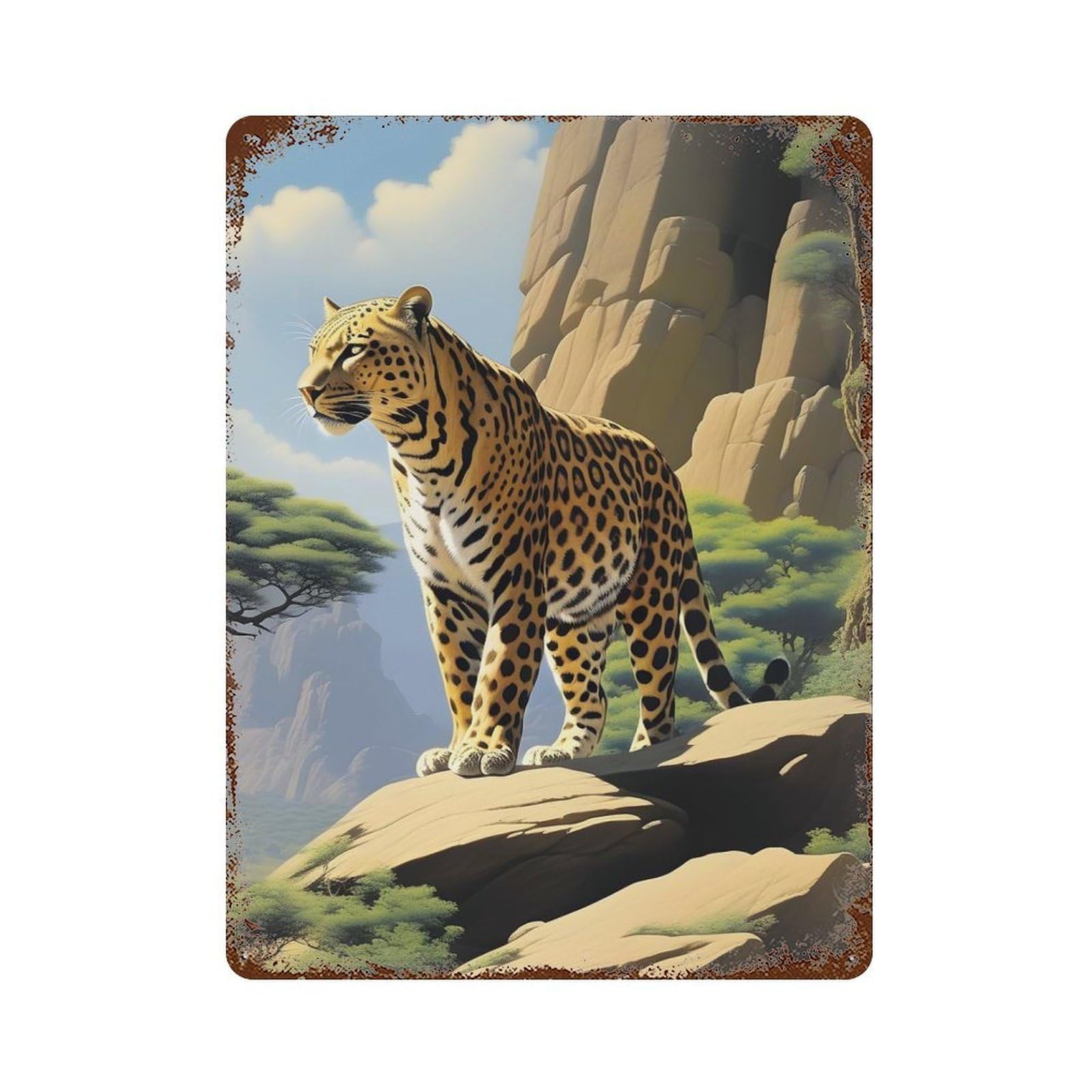 Colossal Tiger Vintage Rust Metal Sign 15.7"x11.8", Shabby Chic Decor for Garage, Pub Or Kitchen