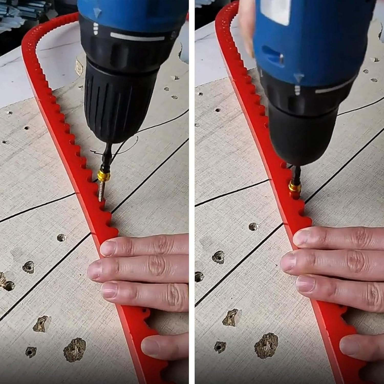 Professional Woodworking Profiling Strip Flexible Gear Driven Curve Guide Tool for Precise Wood Shaping Projects Premium Polymer Material 57cm Length with 40 Screws Include