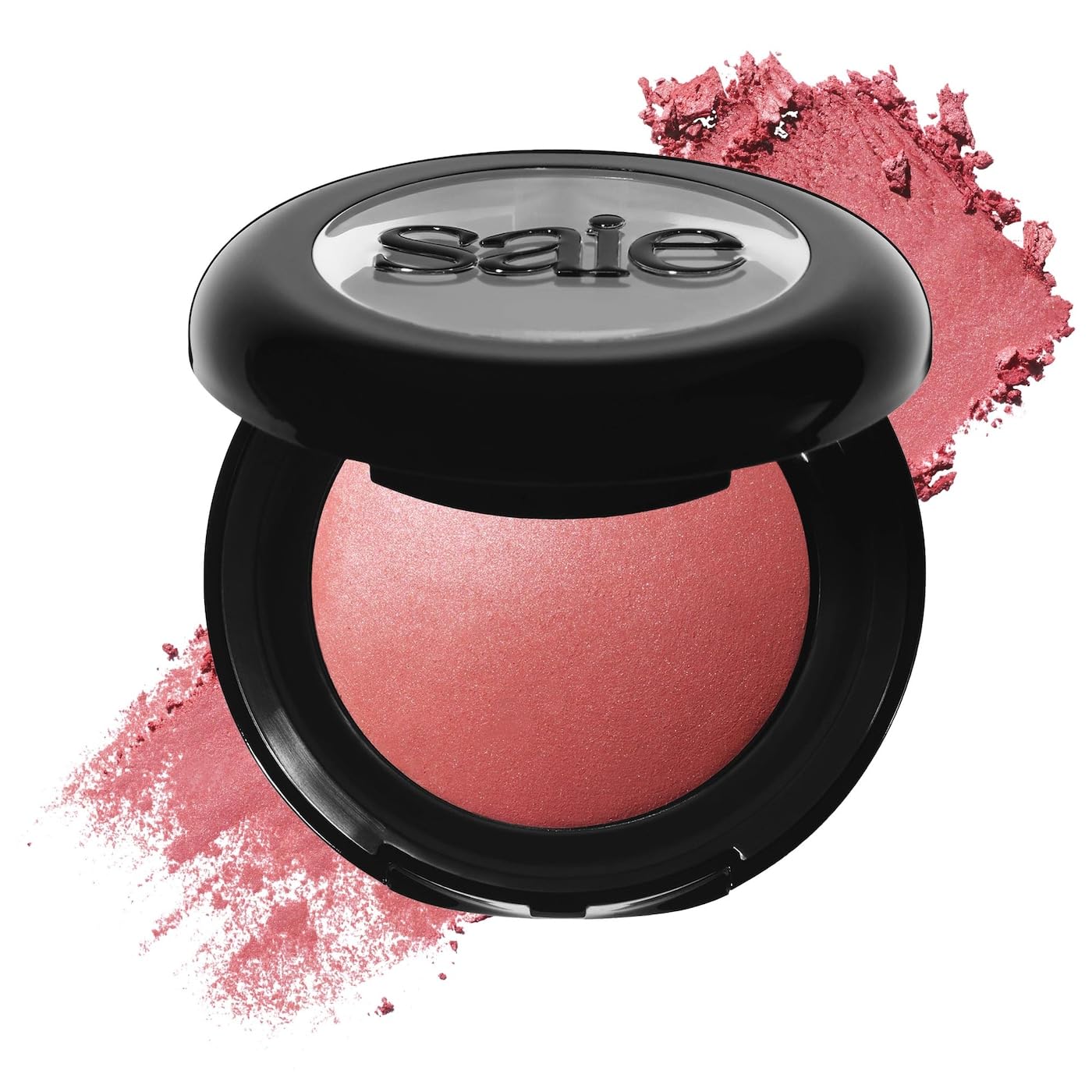 Saie SuperSuede Baked Blush - Talc-Free Powder Blush for Cheeks Infused with Hyaluronic Acid, Glycerin + Squalane - Hydrating Face Makeup for a
