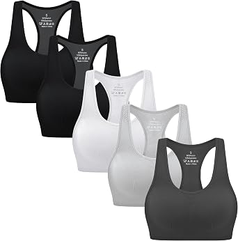 Racerback Sports Bras for Women High Impact Workout Gym Running Activewear Tops