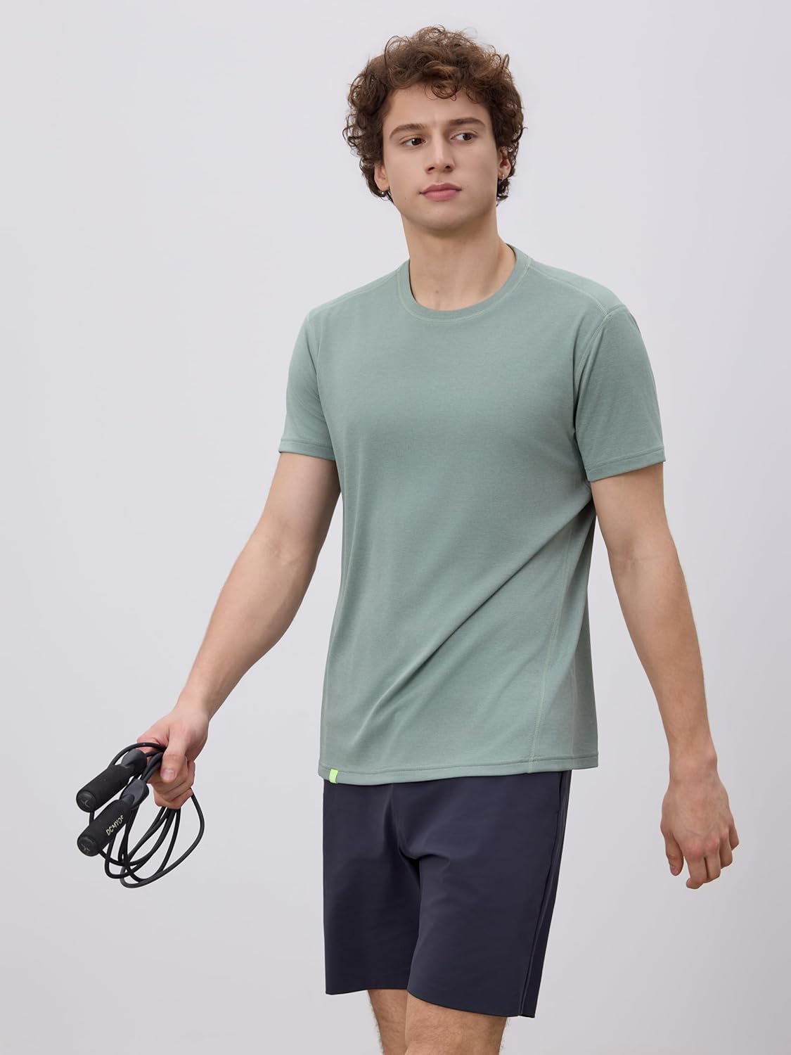 Workout Short Sleeve T Shirt for Men Women Forwarded Side Seam Performance Crew Neck Tee Quick Dry