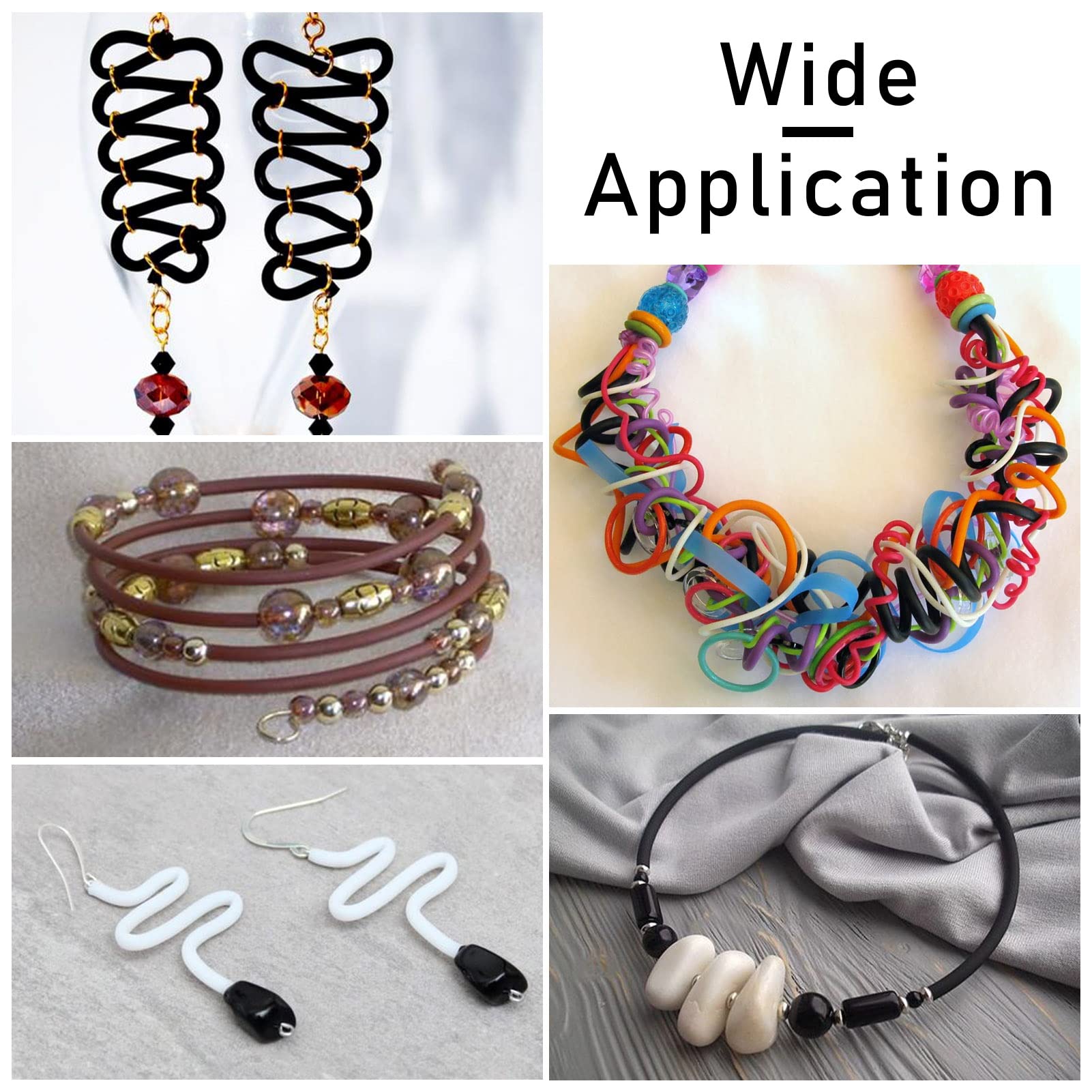 50m Rosa Gummikordeln Hohlrohr 2mm - Mit 8 Kordelstoppern Für DIY Schmuck