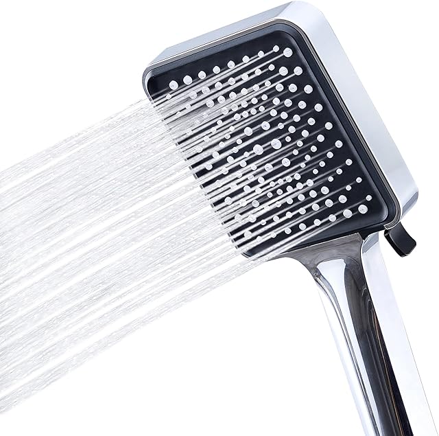Shower Head, High Pressure Shower Heads with 6 Spray Modes, Single-Hand Adjustable Mode- 136 Nozzles - Water Saving - Easy Limescale Removal - Chrome