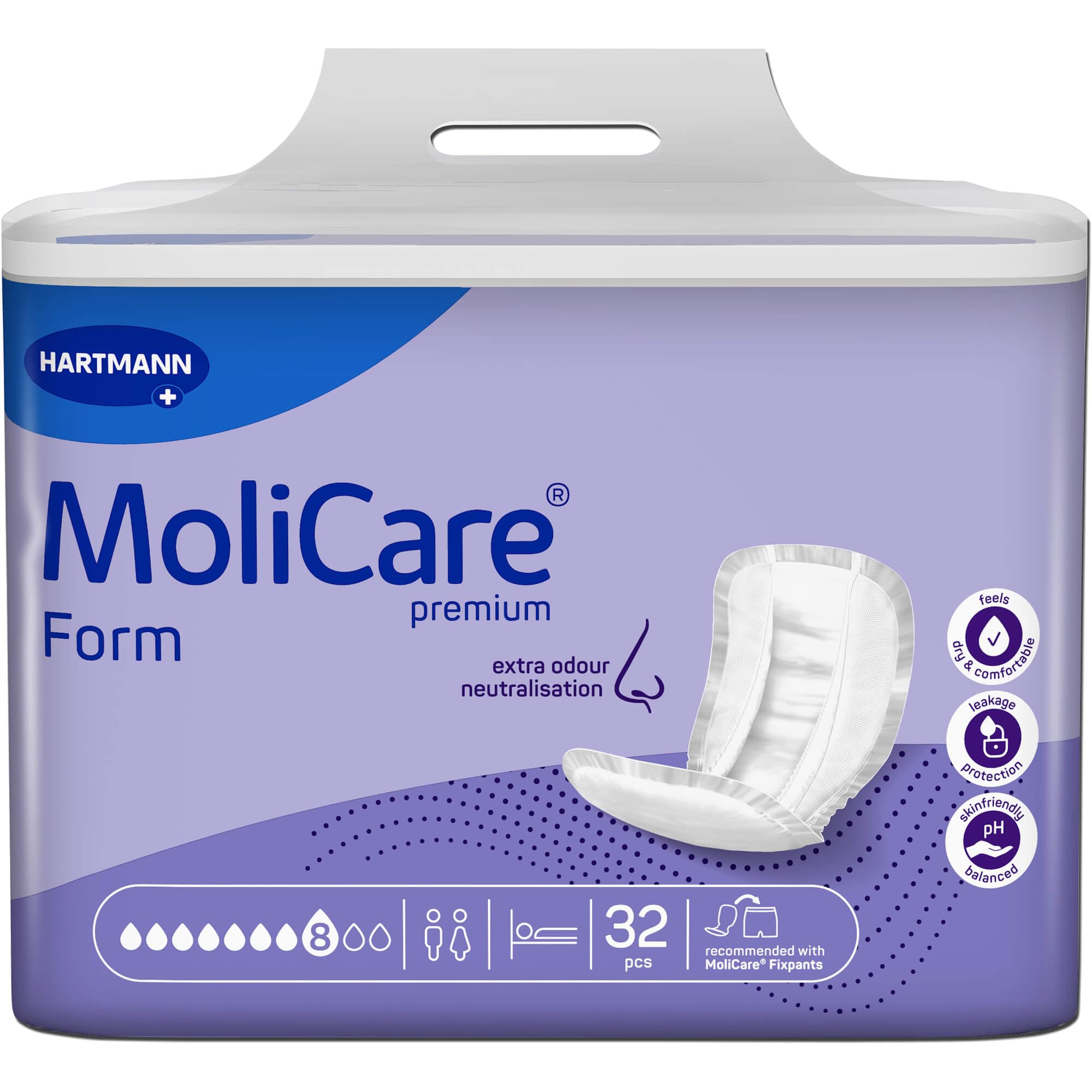 Molicare Premium Form 8 gouttes pour incontinence sévère : sécurité maximale, protection supplémentaire contre les fuites et discrétion pour les hommes et les femmes