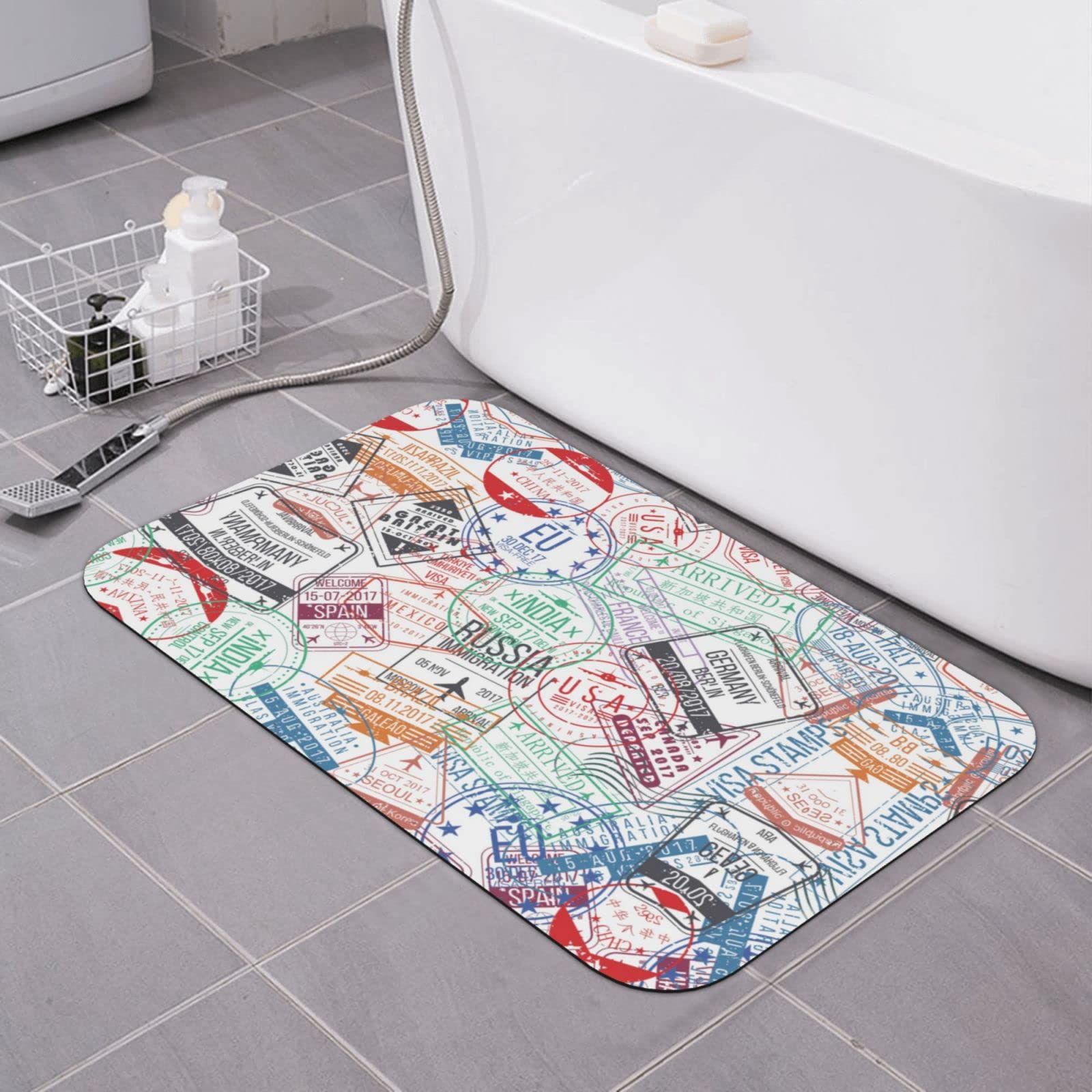 Tapis de bain diatomée antidérapant lavable 40x60 pour sortie de douche sécurisée