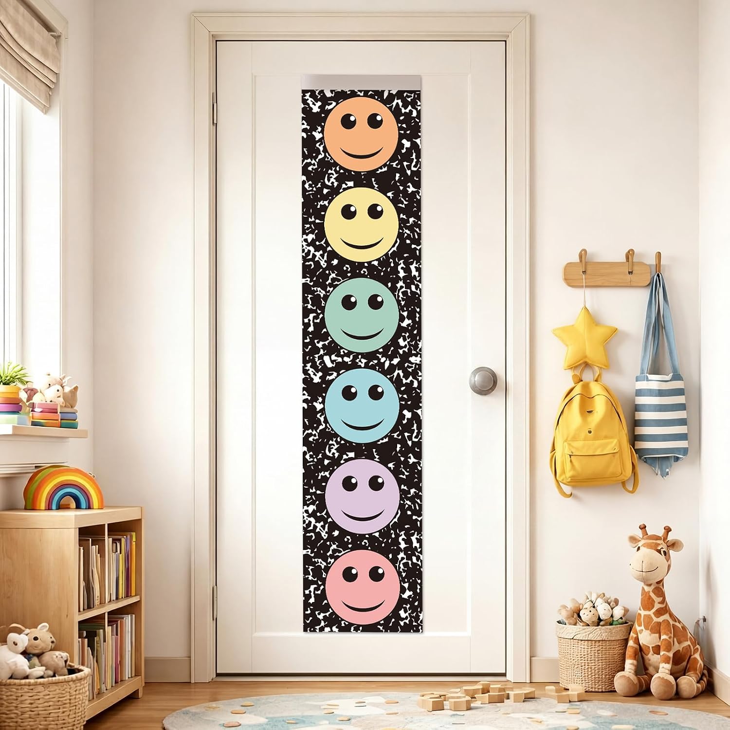 2 Pcs Composition Notebook Classroom Door Window Curtains Cover 7.8 x 35 in