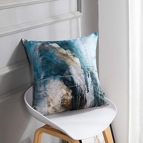 Miniatura 2 de Britimes Fundas de almohada modernas para decoración del hogar, 16 x 16 pulgadas, juego de 2 fundas de almohada decorativas, fundas de almohada