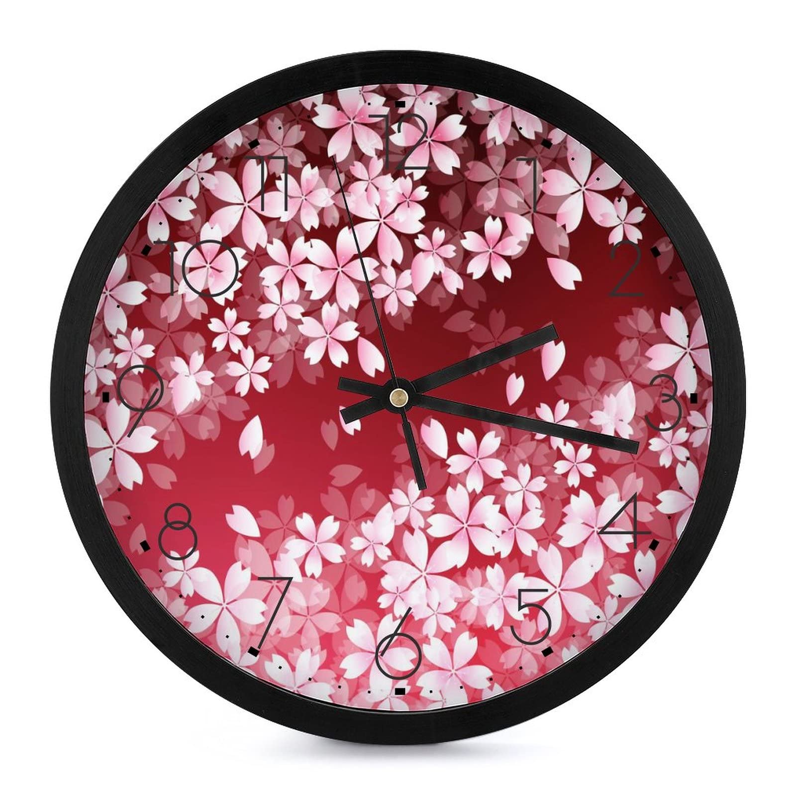 Pendule murale silencieuse fleurs 25cm horloge moderne maison