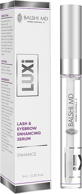 LUXi Eyebrow & Lash Growth Serum with Peptides for Thicker Fuller Brows, Longer Eyelashes  Natural Grow Booster Volume Enhancer Strengthening Conditioner - Intense Rapid Results 9ml/0,30oz