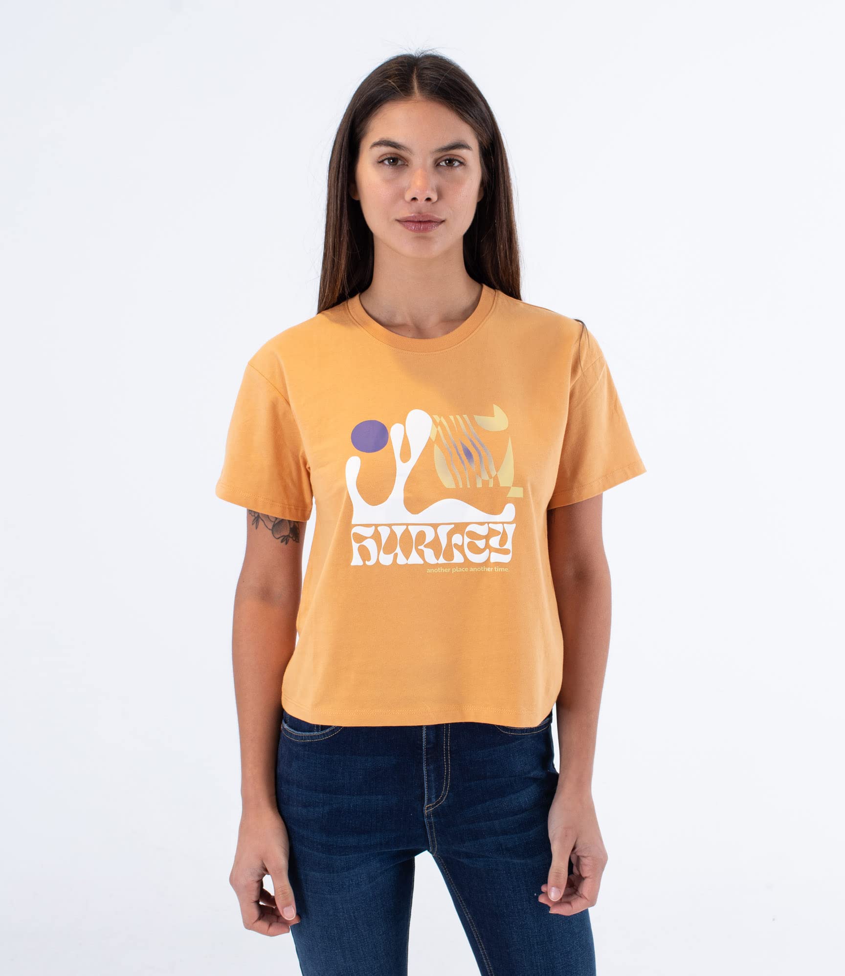 Hurley Women's Another Time Tee T-Shirt, Clay, M