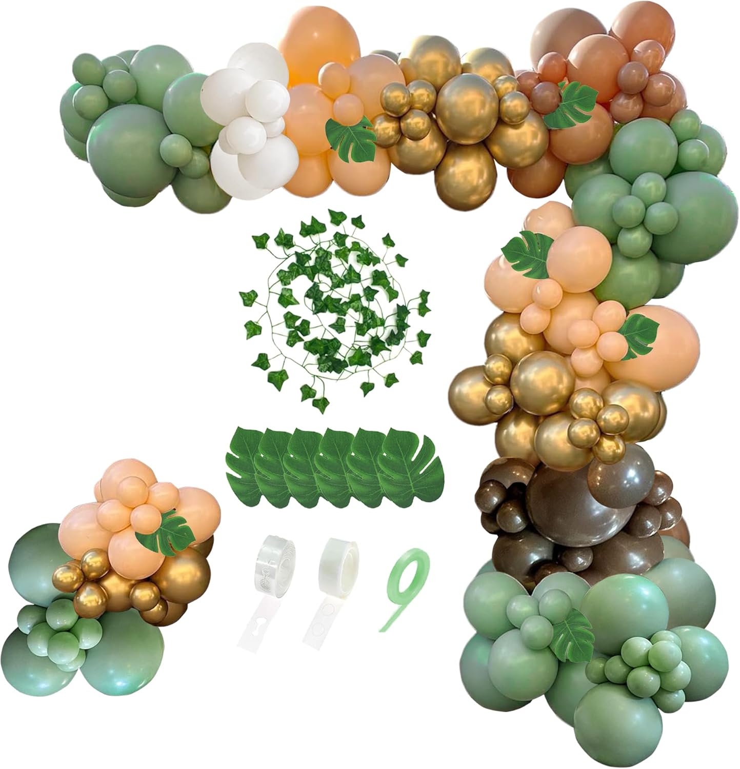 Amazon.com: Sage Green Brown Balloon Garland Kit Woodland Balloon Arch ...