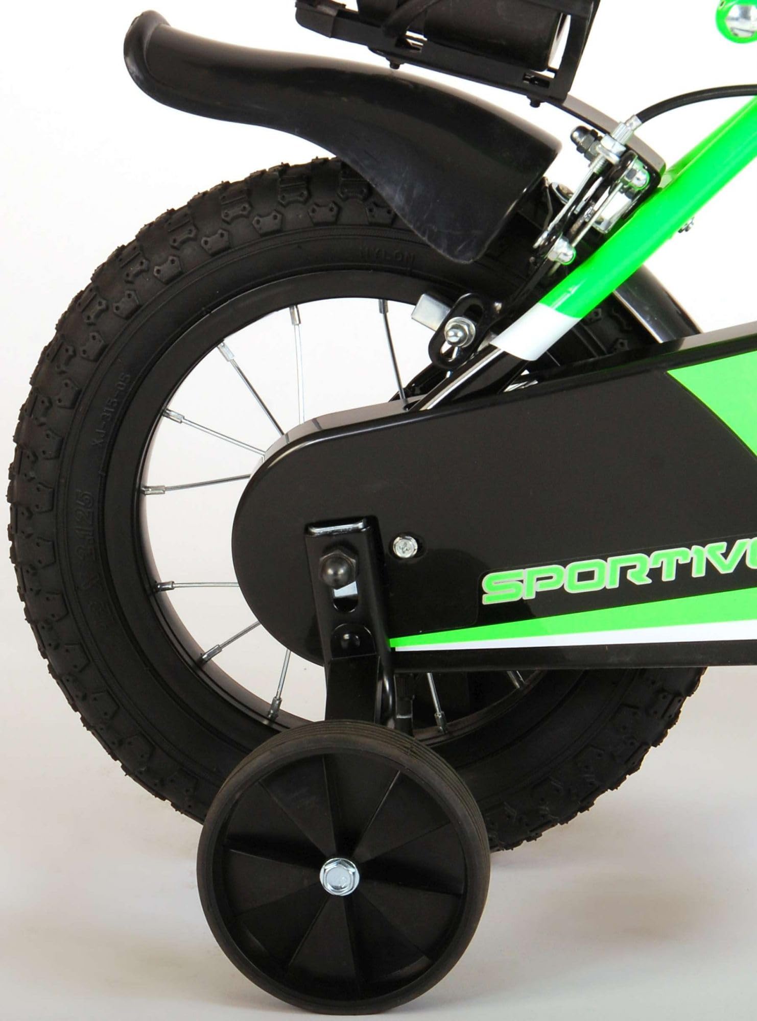 volare Bicicletta da Bambino da 12 Pollici Modello Sportivo con Movimento cenrale e sterzo a Sfera, Verde e Nero