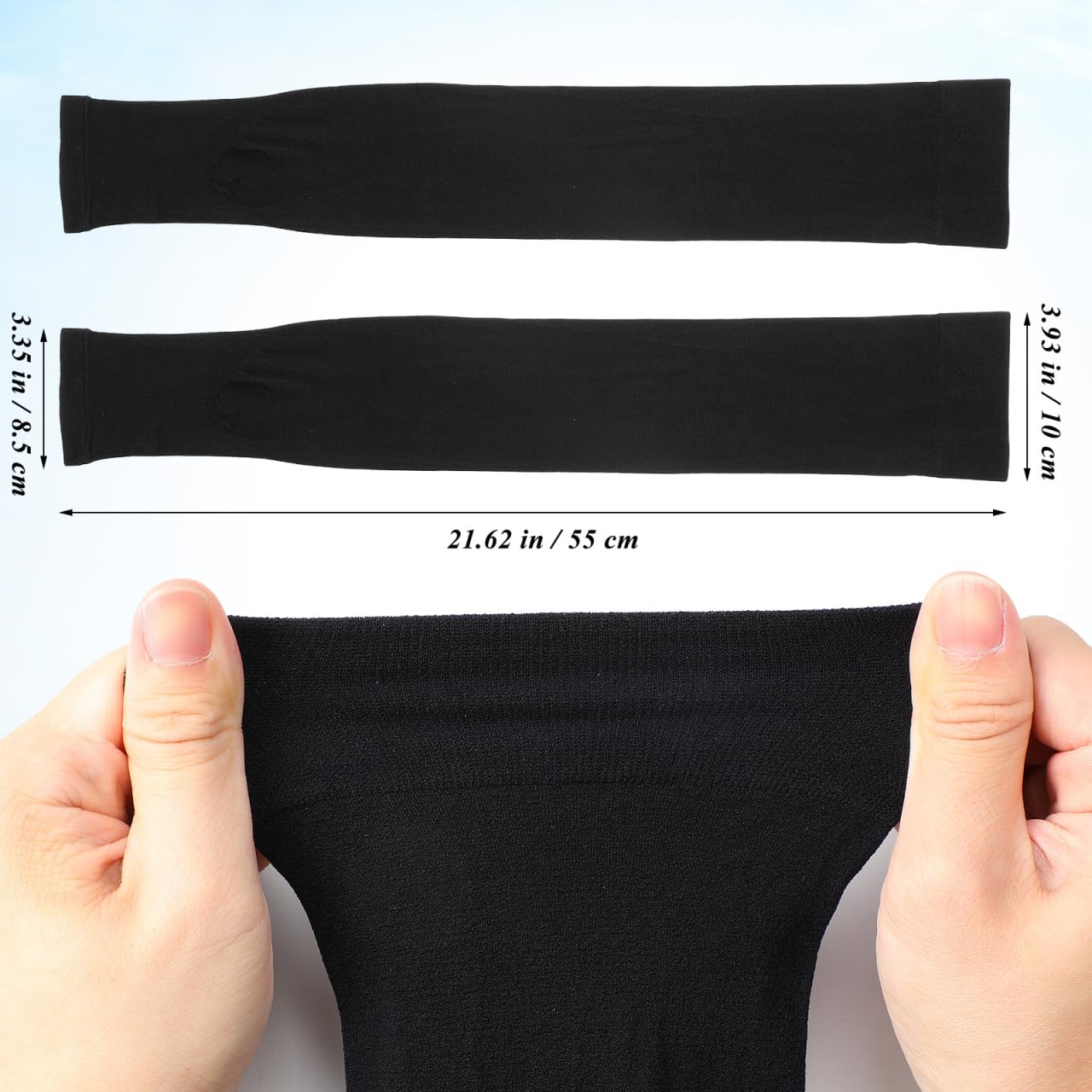 Healvian Lot de 2 protège-jambes noirs pour femme - Manchons en soie glacée contre le soleil et le refroidissement