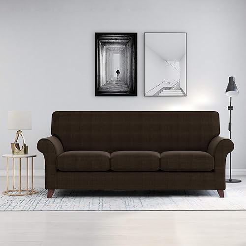 Miniatura 2 de ZNSAYOTX - Fundas de sofá para sala de estar (4 piezas), antideslizantes, fundas de sofá para 3 cojines, sofá, mascotas, perros, funda lavable a