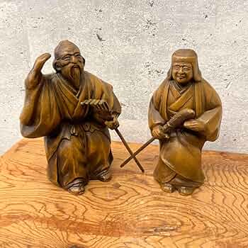 昭和レトロ 金属製 高佐人形  翁像 嫗像 置物 オブジェ インテリア Amazon.co.jp: 昭和レトロ 金属製 高佐人形 翁像 嫗像 置物