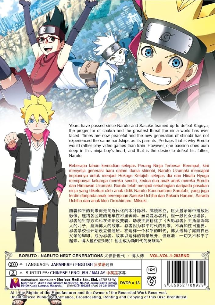 BORUTO-ボルト-NARUTO NEXT GENERATIONS DVD-… BORUTO : NARUTO NEXT GENERATIONS (1-293 EPISODES) - COMPLETE ANIME