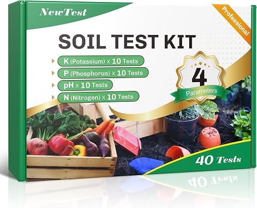 Soil Test Kit 4 Parameters: 40 Tests Professional Soil Testing Kits | Accurate Soil Tester for Lawns Gardening Vegetable Garden Nutrients for pH Nitrogen Phosphorus Potassium