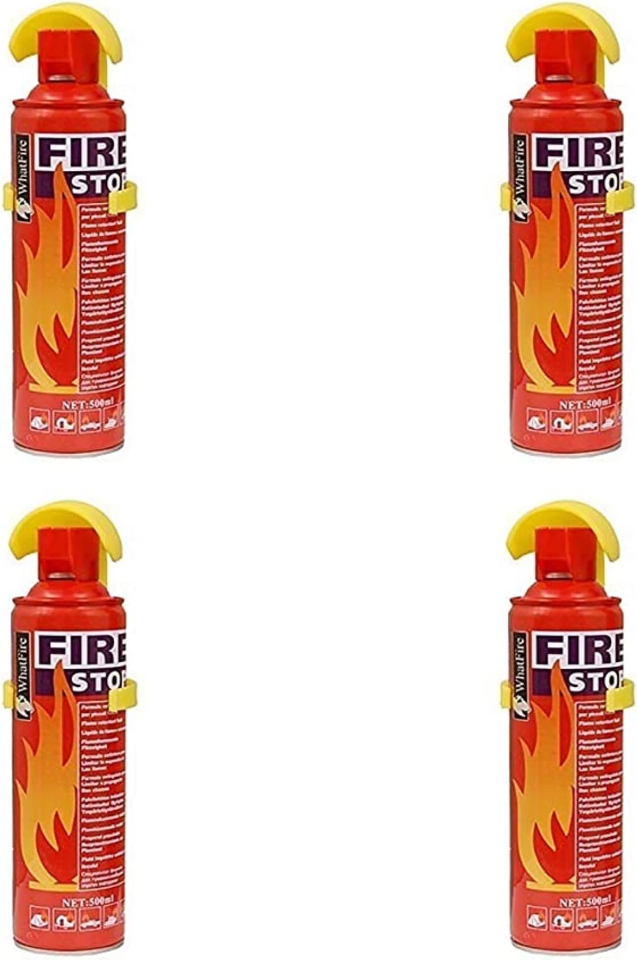 Luvik Pack of 4 Fire Extinguisher Spray Foam 500ml for Home,Car,Office,Factory and Much More Uses